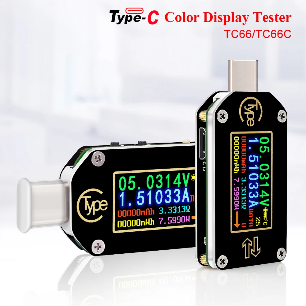 TC66/TC66C Type-C Color Display USB Tester USB-C Voltmeter Ammeter Voltage PD Charger Battery USB Tester 30%off
TC66/TC66C Type-C Color Display USB Tester USB-C Voltmeter Ammeter Voltage PD Charger Battery USB Tester 30%off