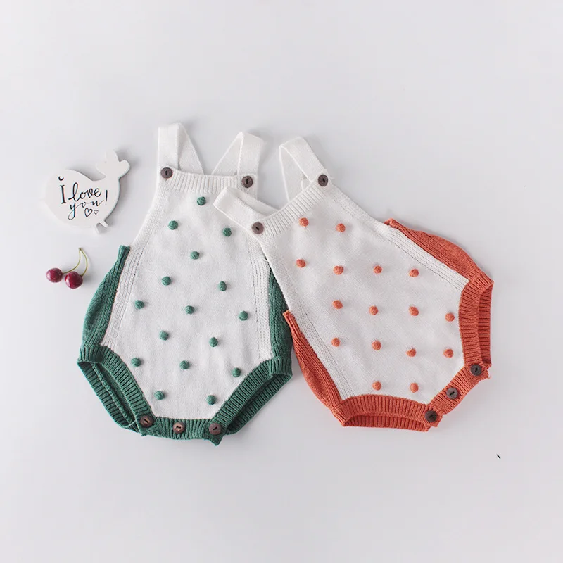 Autumn Handmade Ball Baby Infant Knitted Knit Jumpsuit Haber Romper Baby Onesie Toddler Romper