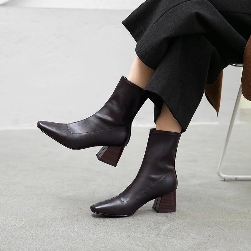 WETKISS High Heels Ankle Boots Women Stretch Sock Boot Party Shoes Female Cow Leather Shoes Ladies Square Toe Shoes 2019 New
WETKISS High Heels Ankle Boots Women Stretch Sock Boot Party Shoes Female Cow Leather Shoes Ladies Square Toe Shoes 2019 New