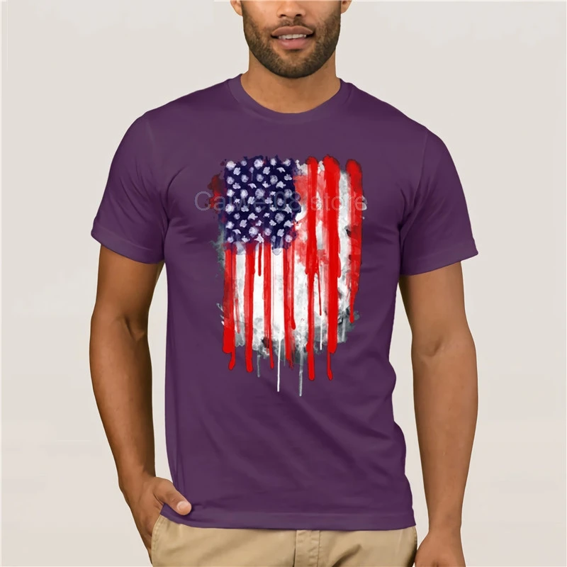 New Summer Men's T-shirt Cartoon Fun American spatter flag tshirt men Fashion T Shirt 100% Cotton
New Summer Men's T-shirt Cartoon Fun American spatter flag tshirt men Fashion T Shirt 100% Cotton