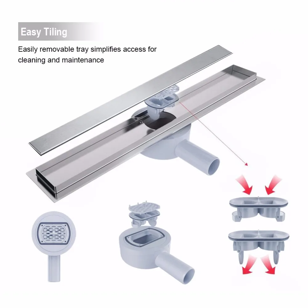 Stainless Steel Floor Drain with Installation Kit 360 Degree Rotary Linear Tile durable Floor Shower Drain for Bathroom Kitchen
Stainless Steel Floor Drain with Installation Kit 360 Degree Rotary Linear Tile durable Floor Shower Drain for Bathroom Kitchen