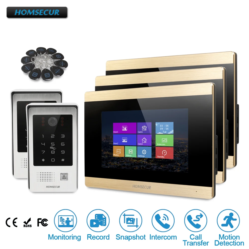 HOMSECUR 7" Hands-free Video Door Entry Phone Call Intercom System+Password & ID Access BC091 + BM715-G
HOMSECUR 7" Hands-free Video Door Entry Phone Call Intercom System+Password & ID Access BC091 + BM715-G