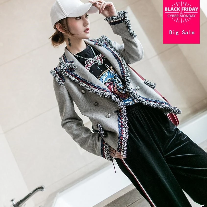 Fashion brand Gray twill blazer 2020 spring new women 's Korean version double breast small suit jacket wj159 free shipping
Fashion brand Gray twill blazer 2020 spring new women 's Korean version double breast small suit jacket wj159 free shipping