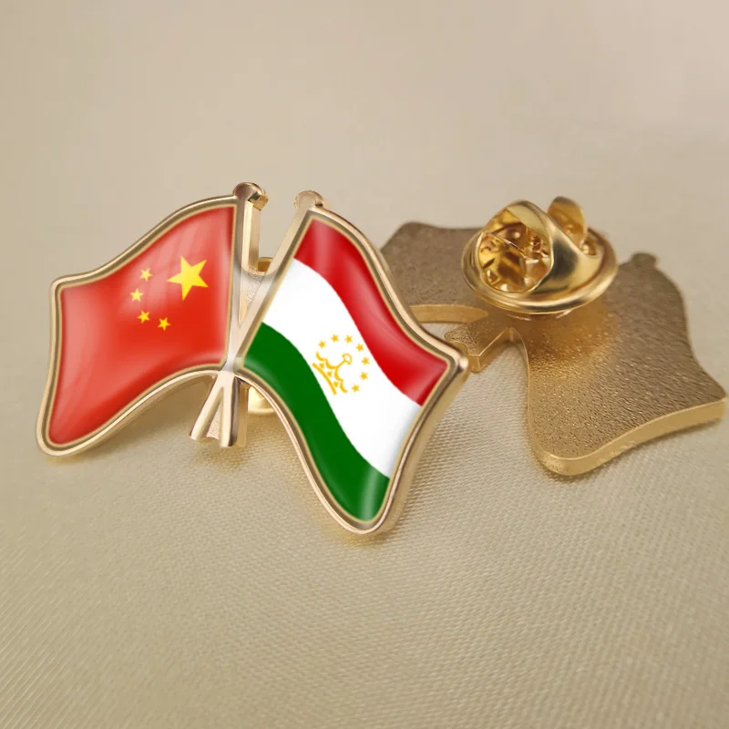 Китай (материк) и Таджикистан Скрещенные двойной флаг дружбы значков на булавке