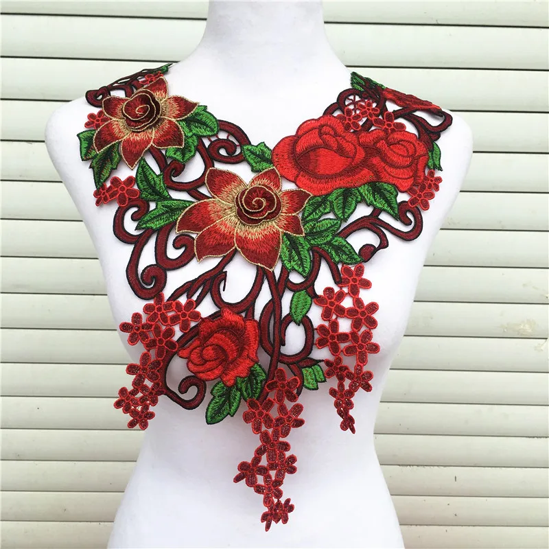 HQ 1pc 3D luxury Red Embroidery Colorful Flower Lace Collar Fabric, DIY Handmade Collar Lace Clothing For Sewing Collar Crafts
HQ 1pc 3D luxury Red Embroidery Colorful Flower Lace Collar Fabric, DIY Handmade Collar Lace Clothing For Sewing Collar Crafts