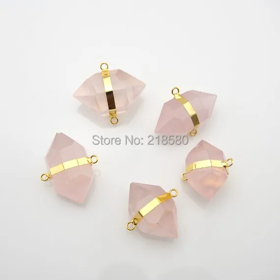 SP-007 Healing Crystal Rose Pink Quartz Nugget Pendant with Gold Layered Edging Approx 35mmx18mm
SP-007 Healing Crystal Rose Pink Quartz Nugget Pendant with Gold Layered Edging Approx 35mmx18mm