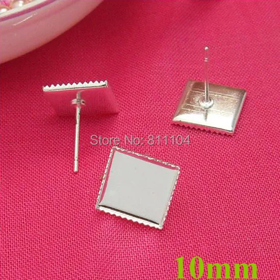 10mm Silver Plated Blank Earrings Bases Square Bezel Cabochon Settings Stud Pins Earrings post Findings Crafts Wholesale
10mm Silver Plated Blank Earrings Bases Square Bezel Cabochon Settings Stud Pins Earrings post Findings Crafts Wholesale