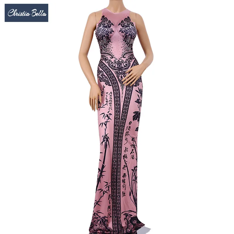 Christia Bella Chinese Style Print Rhinestone Dress Sexy Singer DJ Stage Costumes Party Celebration Performance One Piece Dress
Christia Bella Chinese Style Print Rhinestone Dress Sexy Singer DJ Stage Costumes Party Celebration Performance One Piece Dress