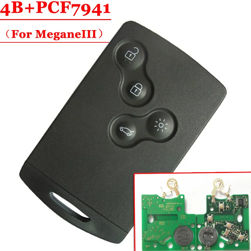 Free shipping (5pcs/LOT) 4 Button remote Card with pcf7941 chip 433MHZ for renault Megane III Laguna III Smart Card before 2016
Free shipping (5pcs/LOT) 4 Button remote Card with pcf7941 chip 433MHZ for renault Megane III Laguna III Smart Card before 2016