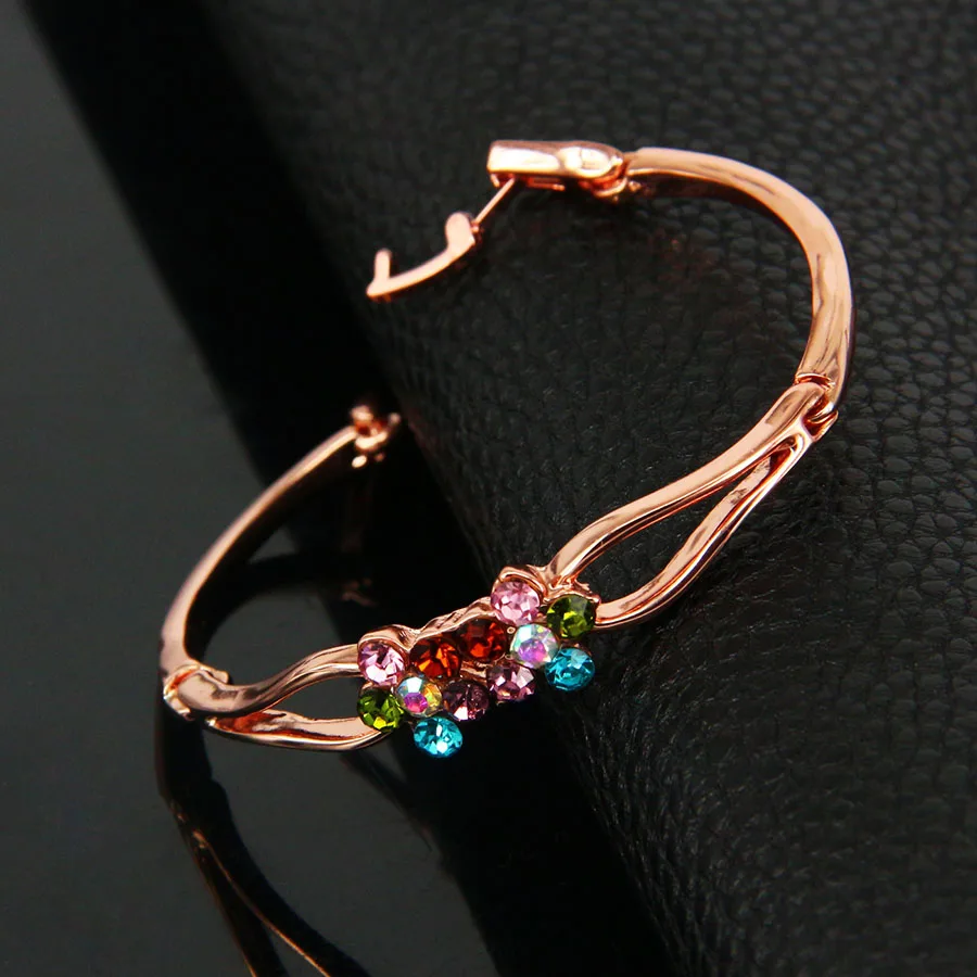 Женский многослойный браслет с австрийскими кристаллами браслет-цепочка цвета