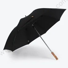 750T Nylon memory cloth Taiwan Formosa rattan wooden business umbrella anti-thunder fiberglass aluminium straight bamboo parasol