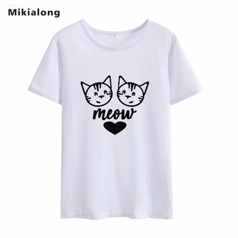 Mikialong Kawaii Cat Футболка Meow женская летняя Корейская футболка 2018 хлопок Женская белая с принтом Camisetas Mujer Tumblr Top
Mikialong Kawaii Cat Футболка Meow женская летняя Корейская футболка 2018 хлопок Женская белая с принтом Camisetas Mujer Tumblr Top