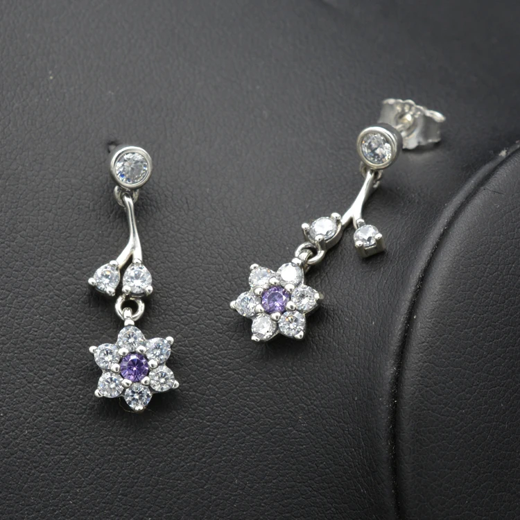 925 Sterling Silver European And American Popular Zircon Purple Stone Flower Drop Earrings Silver Jewelry Earrings
925 Sterling Silver European And American Popular Zircon Purple Stone Flower Drop Earrings Silver Jewelry Earrings