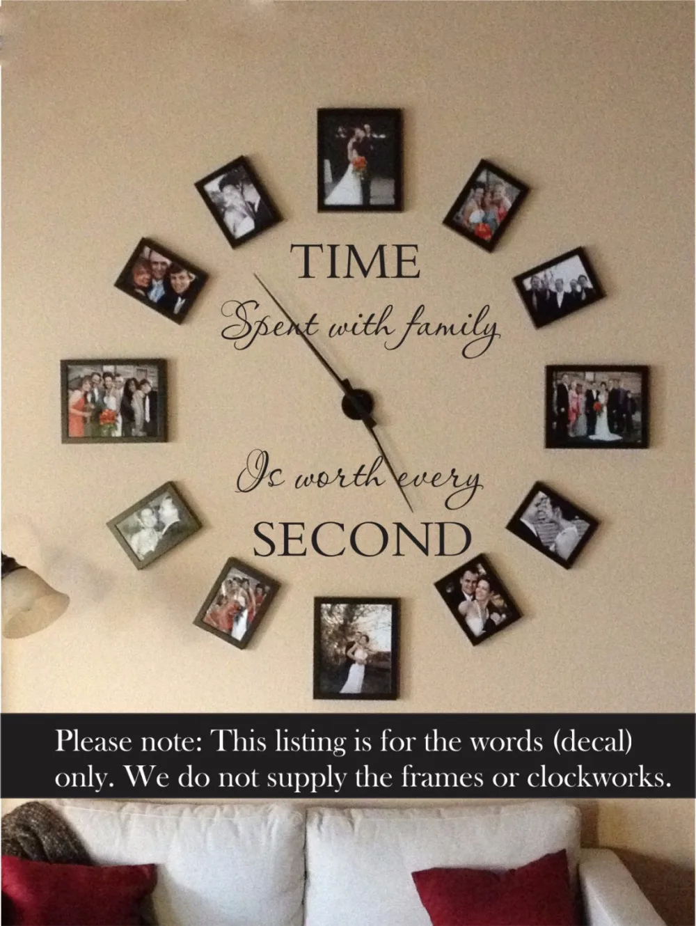 Time spent with family is worth every second Wall Sticker Living Room Bedroom Family Love Quote Photo Frame Wall Decal Vinyl Art
Time spent with family is worth every second Wall Sticker Living Room Bedroom Family Love Quote Photo Frame Wall Decal Vinyl Art