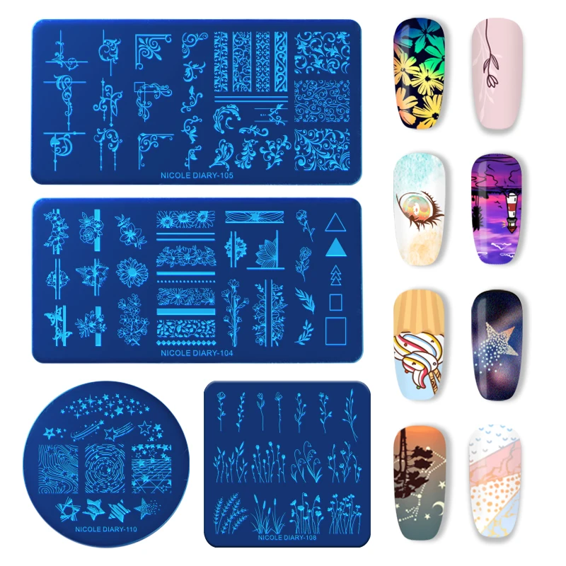 NICOLE DIARY Nail Art Stamp Stamping Image Plate Flower Plants Natural Stainless Steel Nail Template Stencil Tools
NICOLE DIARY Nail Art Stamp Stamping Image Plate Flower Plants Natural Stainless Steel Nail Template Stencil Tools