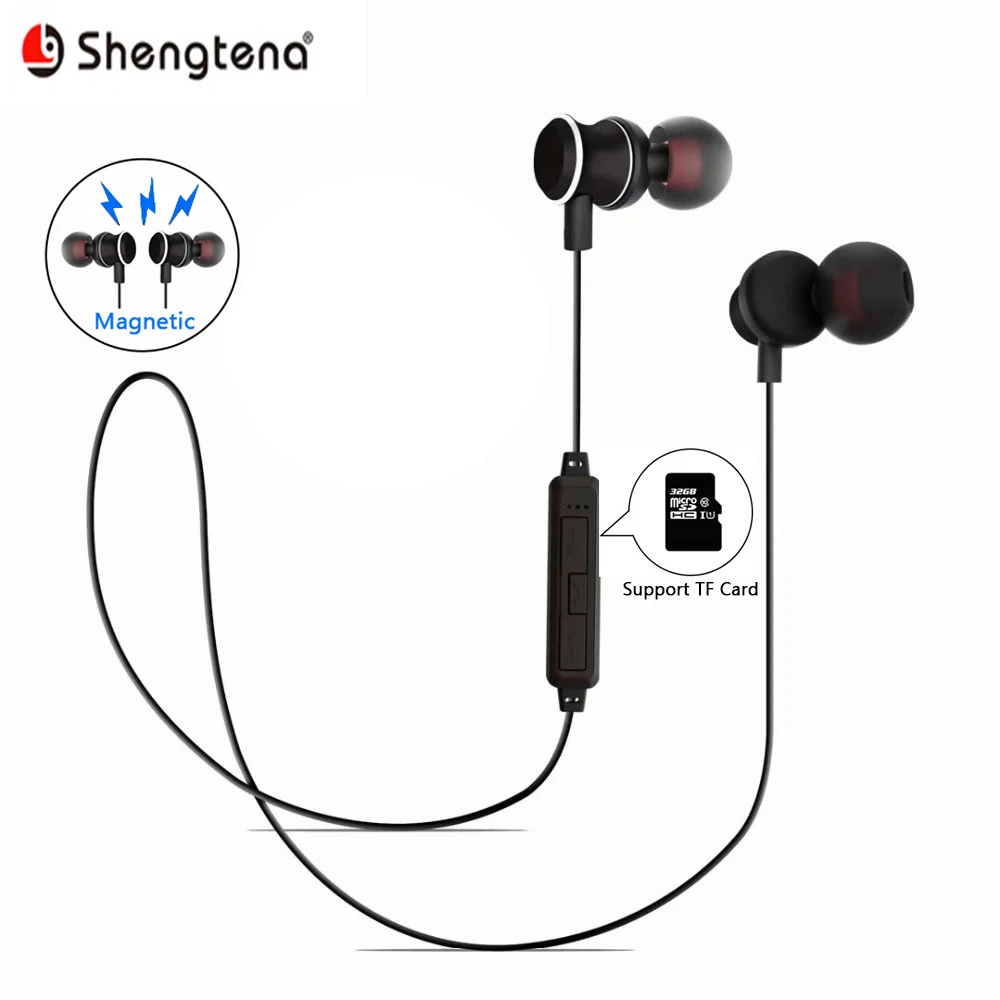 Shengtena беспроводные наушники поддержка tf карты Bluetooth магнитная анти потеря