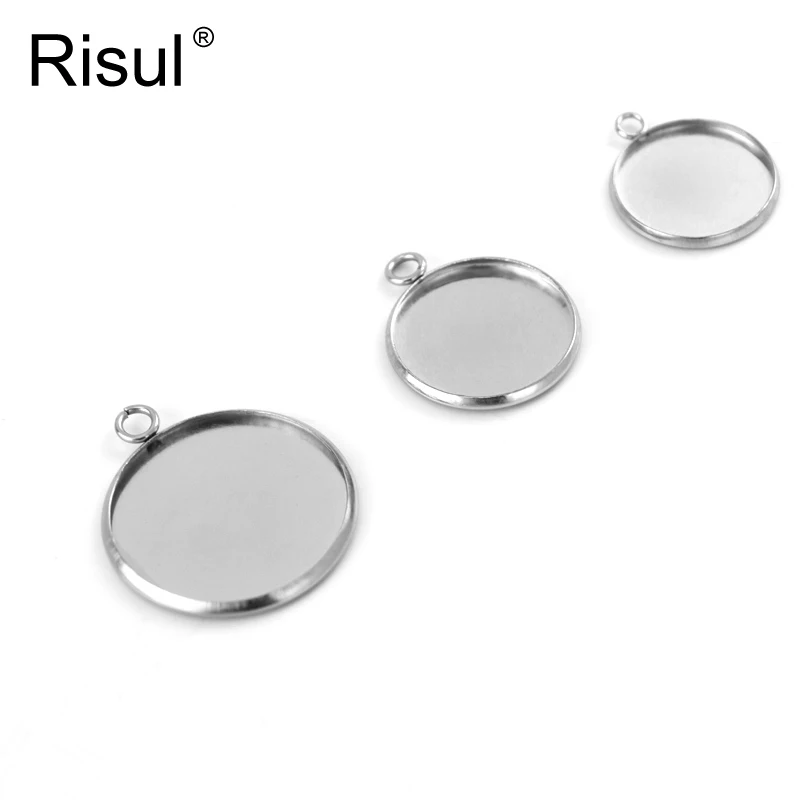 100% Stainless Steel Pendant Base Tray 8mm/10mm/12mm/16mm/18mm/20mm/25mm Blank Tray One Bail Ring 2 Bail Rings Wholesale 100pcs
100% Stainless Steel Pendant Base Tray 8mm/10mm/12mm/16mm/18mm/20mm/25mm Blank Tray One Bail Ring 2 Bail Rings Wholesale 100pcs