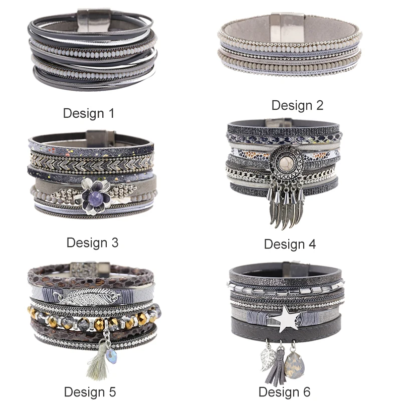 STRATHSPEY Multiple Layer Leather Bracelet for Women Boheiman Beads Bracelets Vintage Charm Magnetic Wrap Wristband Armband
STRATHSPEY Multiple Layer Leather Bracelet for Women Boheiman Beads Bracelets Vintage Charm Magnetic Wrap Wristband Armband