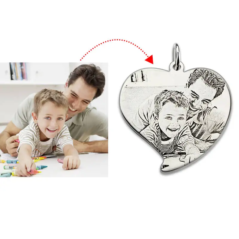 Wholesale Photo Engraved Bracelet Customized Heart Bracelet Sterling Silver Memorial gift
Wholesale Photo Engraved Bracelet Customized Heart Bracelet Sterling Silver Memorial gift