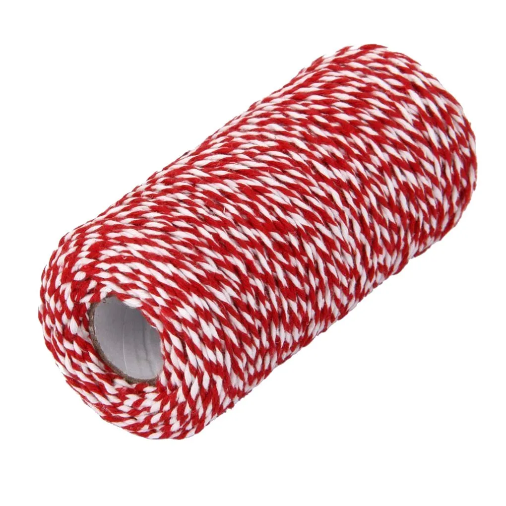 Шпагат 100 м/рулон 2Ply хлопок Пекари DIY ручной работы цвет ed-twisted шнур подарочная