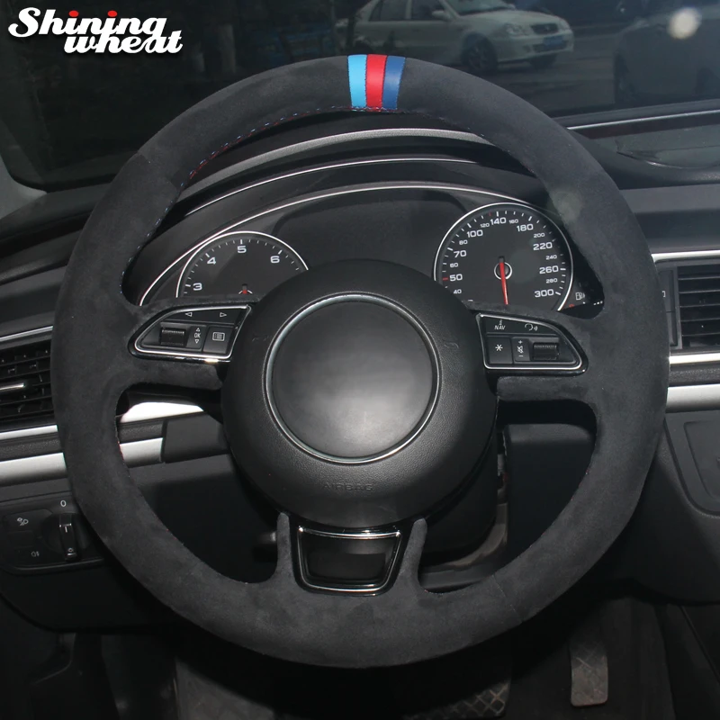 Hand Sew Light Blue Red Blue Marker Black Suede Car Steering Wheel Cover for Audi A1 A3 A5 A7 
Hand Sew Light Blue Red Blue Marker Black Suede Car Steering Wheel Cover for Audi A1 A3 A5 A7