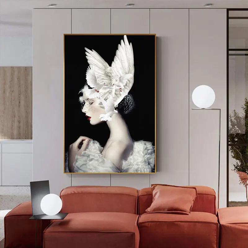 Charming Girl Pigeon on Head Canvas Painting Meditation Beauty Big Posters Print Modern Wall Picture Living Room Tableau Salon
Charming Girl Pigeon on Head Canvas Painting Meditation Beauty Big Posters Print Modern Wall Picture Living Room Tableau Salon