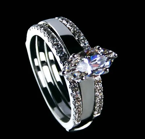 Genuine 18K White Gold Jewelry Sparking 1Ct Marquise Cut Female Ring Set Bridal Sets for Women AU750 Wedding Jewelry
Genuine 18K White Gold Jewelry Sparking 1Ct Marquise Cut Female Ring Set Bridal Sets for Women AU750 Wedding Jewelry