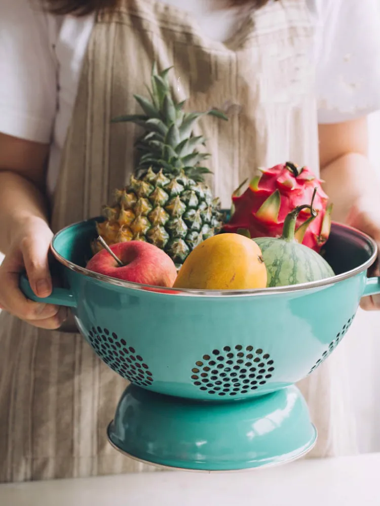 Retro Enamel Drain Basket Household Empty Sink Creative Kitchen Fruit Basket Basket
Retro Enamel Drain Basket Household Empty Sink Creative Kitchen Fruit Basket Basket