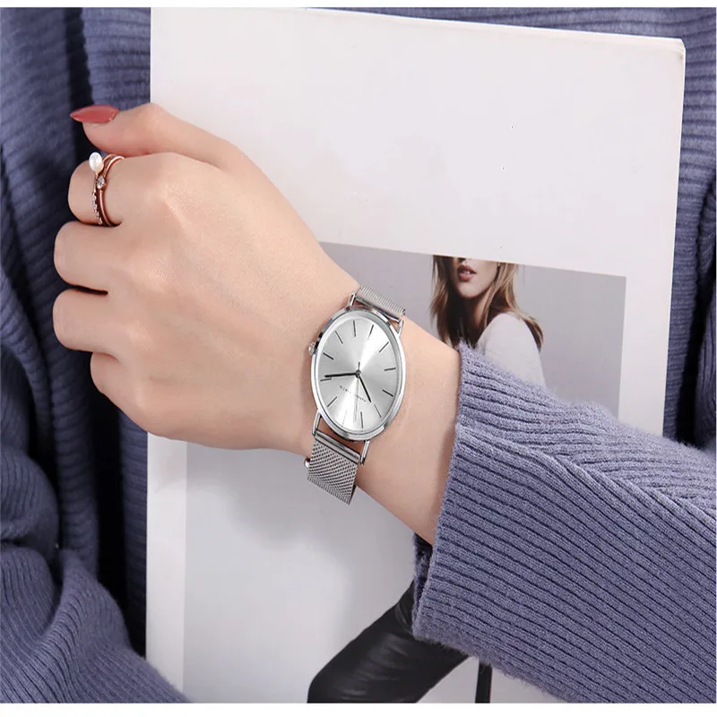 New Women Watches Fashion Round Dial Stainless Steel Mesh Belt Quartz Ladies Dress Clock Minimalist Reloj Mujer Simple Saat XB40
New Women Watches Fashion Round Dial Stainless Steel Mesh Belt Quartz Ladies Dress Clock Minimalist Reloj Mujer Simple Saat XB40