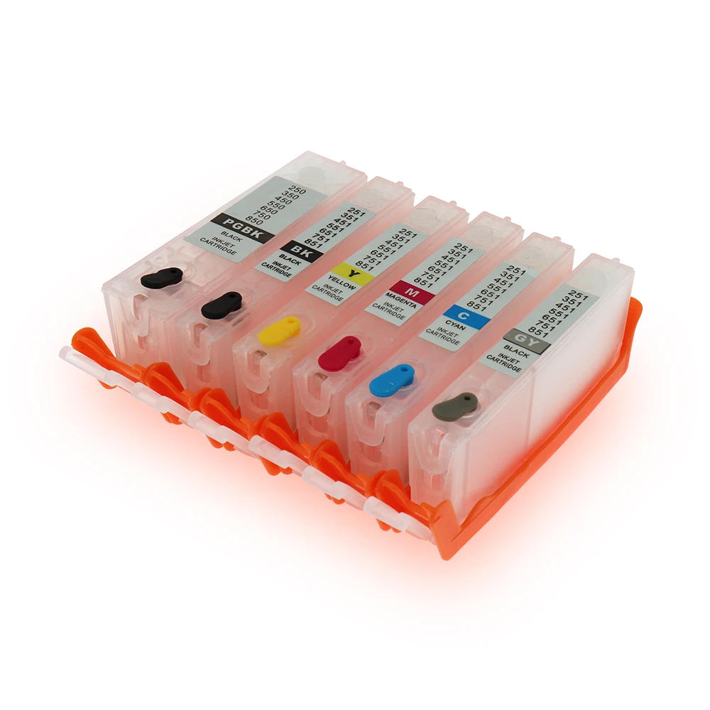 750 751 6 colors PGI-750 CLI-751XL refillable Ink cartridge For CANON PIXMA MG6370 /MG7570 printer with ARC chips
750 751 6 colors PGI-750 CLI-751XL refillable Ink cartridge For CANON PIXMA MG6370 /MG7570 printer with ARC chips