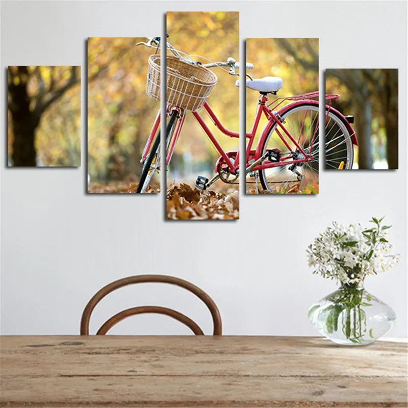 Unframed 5 Panels Wall Art Picture Autumn Bicycle Home Decorative Canvas Art Paintings Printed Posters For Living Room
Unframed 5 Panels Wall Art Picture Autumn Bicycle Home Decorative Canvas Art Paintings Printed Posters For Living Room