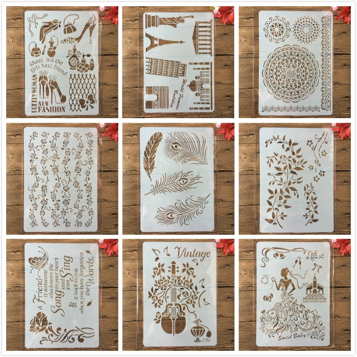 9 Types A4 Fashion Shoes DIY Craft Layering Stencils Painting Scrapbooking Stamping Embossing Album Paper Card Template
9 Types A4 Fashion Shoes DIY Craft Layering Stencils Painting Scrapbooking Stamping Embossing Album Paper Card Template