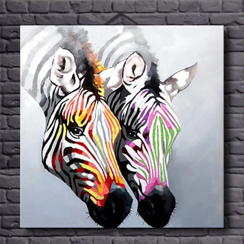 Hand Painted Canvas Acrylic Oil Painting Two Colorful Zebra Beautiful Animal Canvas Painting for Children's Room Decor Unframed
Hand Painted Canvas Acrylic Oil Painting Two Colorful Zebra Beautiful Animal Canvas Painting for Children's Room Decor Unframed