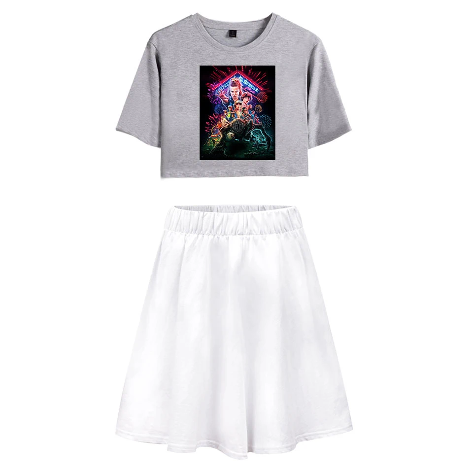 Stranger Things Fashion Printed Women Two Piece Set Summer Short Sleeve Crop Top+Skirt 2019 Hot Sale Casual Streetwear Clothes
Stranger Things Fashion Printed Women Two Piece Set Summer Short Sleeve Crop Top+Skirt 2019 Hot Sale Casual Streetwear Clothes
