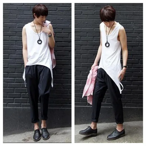 Male Summer Plus Size Swallowtail Vest And Long Sections Slim Tops Men O-neck Hedging Thin Soft Cotton Non-mainstream Tees 
Male Summer Plus Size Swallowtail Vest And Long Sections Slim Tops Men O-neck Hedging Thin Soft Cotton Non-mainstream Tees