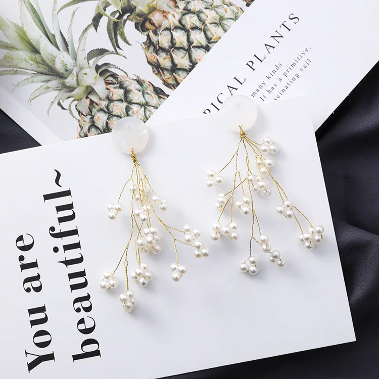 Fashion Pear Alloy Branch Long Dangle Earrings for Elegant Women Bridal Wedding Jewelry Bohemian | Украшения и аксессуары