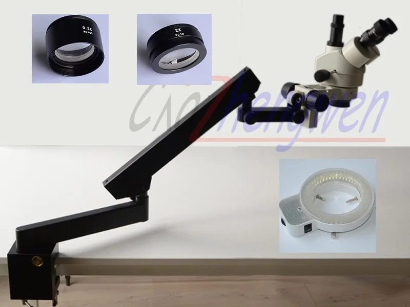 FYSCOPE 3.5X 90X стерео зум микроскоп + Шарнирная подставка с зажимом 144LED|stereo zoom microscope|zoom