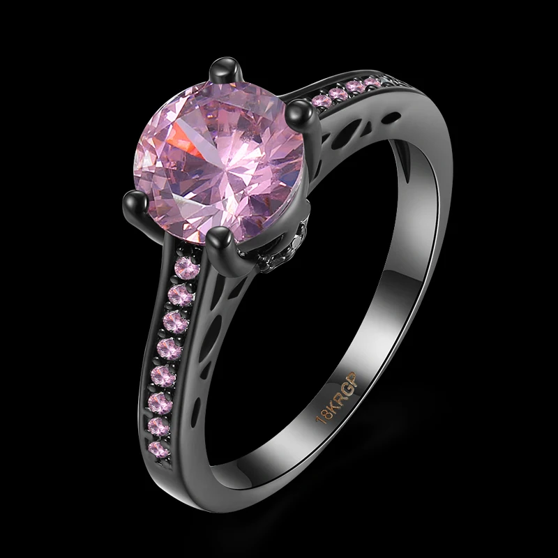 Wholesale women's rings Black Gun lab Morganite Pink Cubic Zirconia fashion jewelry size 6 7 8 9 AR2031
Wholesale women's rings Black Gun lab Morganite Pink Cubic Zirconia fashion jewelry size 6 7 8 9 AR2031