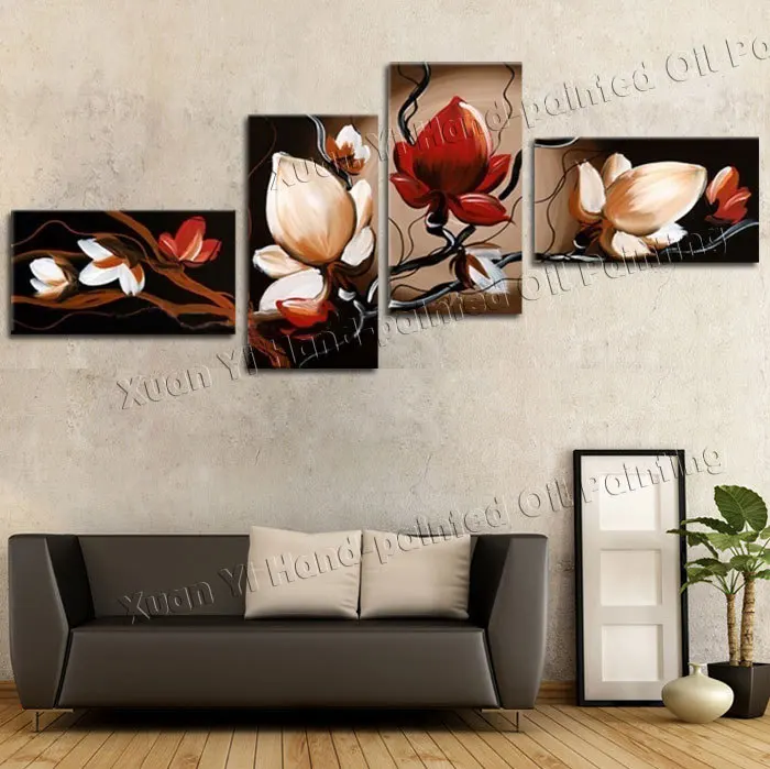 4 Piece Canvas Art Handmade Modern Abstract Black Red White Flower Oil Painting On Canvas Home Bed Room Wall Art Decor
4 Piece Canvas Art Handmade Modern Abstract Black Red White Flower Oil Painting On Canvas Home Bed Room Wall Art Decor