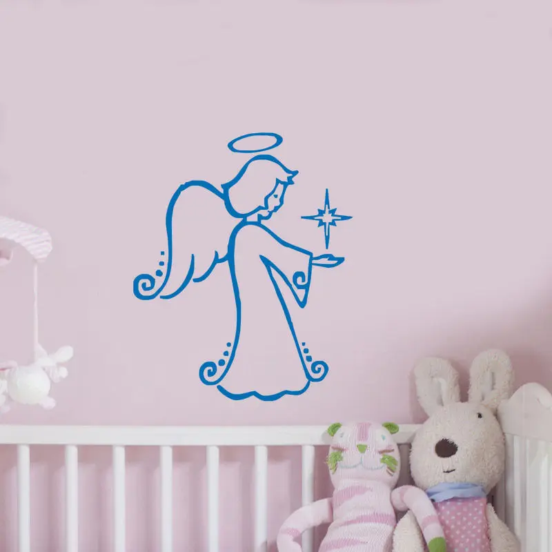 Wall Decal Blue Little Angle Holding Candle Kids Room Christmas Decorative Vinyl Sticker DIY Vinyl Nursery Bedroom Mural YO-99
Wall Decal Blue Little Angle Holding Candle Kids Room Christmas Decorative Vinyl Sticker DIY Vinyl Nursery Bedroom Mural YO-99