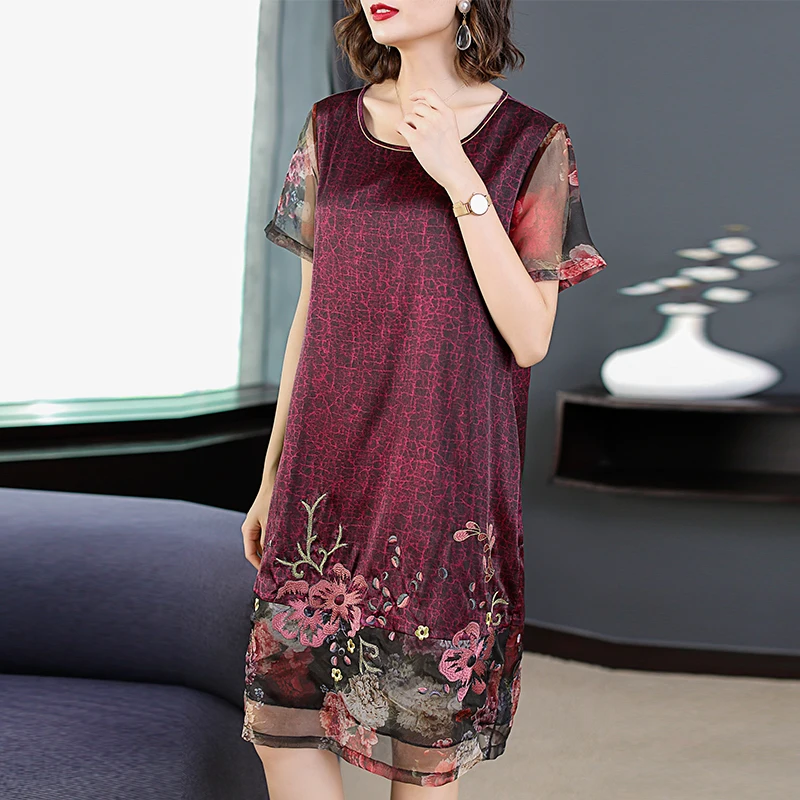 New 2019 Summer Women dress False Long Silk Embroidered A Brief Dresses Gray Red 6360
New 2019 Summer Women dress False Long Silk Embroidered A Brief Dresses Gray Red 6360
