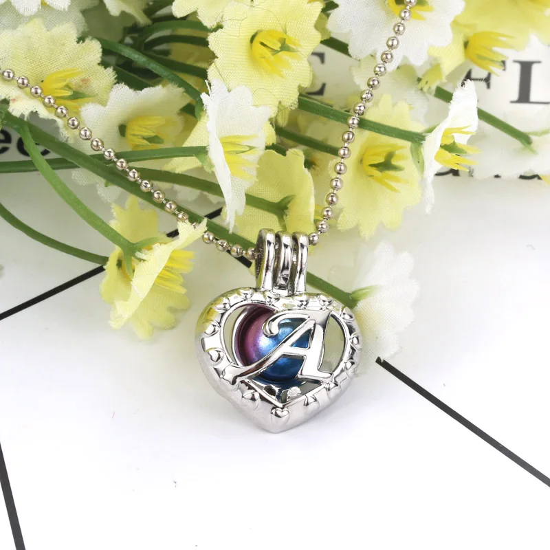 6pcs Bright 26 letters Pearl Cage Jewelry Making Beads Pendant Essential Oil Diffuser For Oyster | Украшения и аксессуары