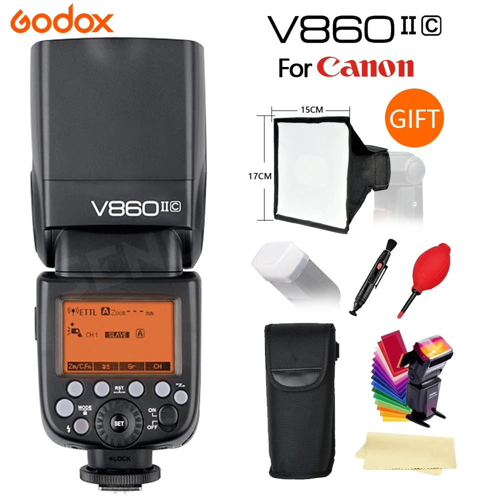 Godox Ving V860II V860II-C 2,4G GN60 E-TTL HSS 1/8000s литий-ионная батарея для камеры Speedlite Flash для Canon DSLR + подарочный комплект
Godox Ving V860II V860II-C 2,4G GN60 E-TTL HSS 1/8000s литий-ионная батарея для камеры Speedlite Flash для Canon DSLR + подарочный комплект