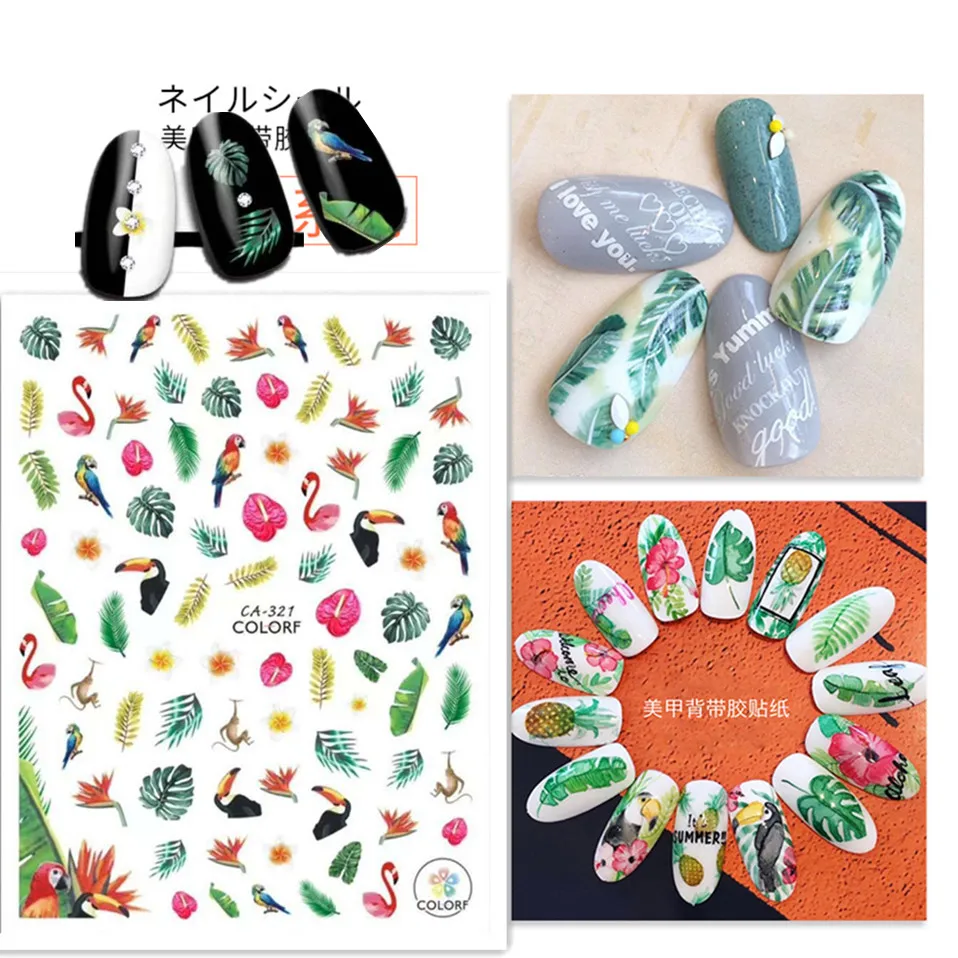 Newest CA-321 3d nail sticker art rainforest green leaf design nail decal back glue DIY nail decoration wraps
Newest CA-321 3d nail sticker art rainforest green leaf design nail decal back glue DIY nail decoration wraps
