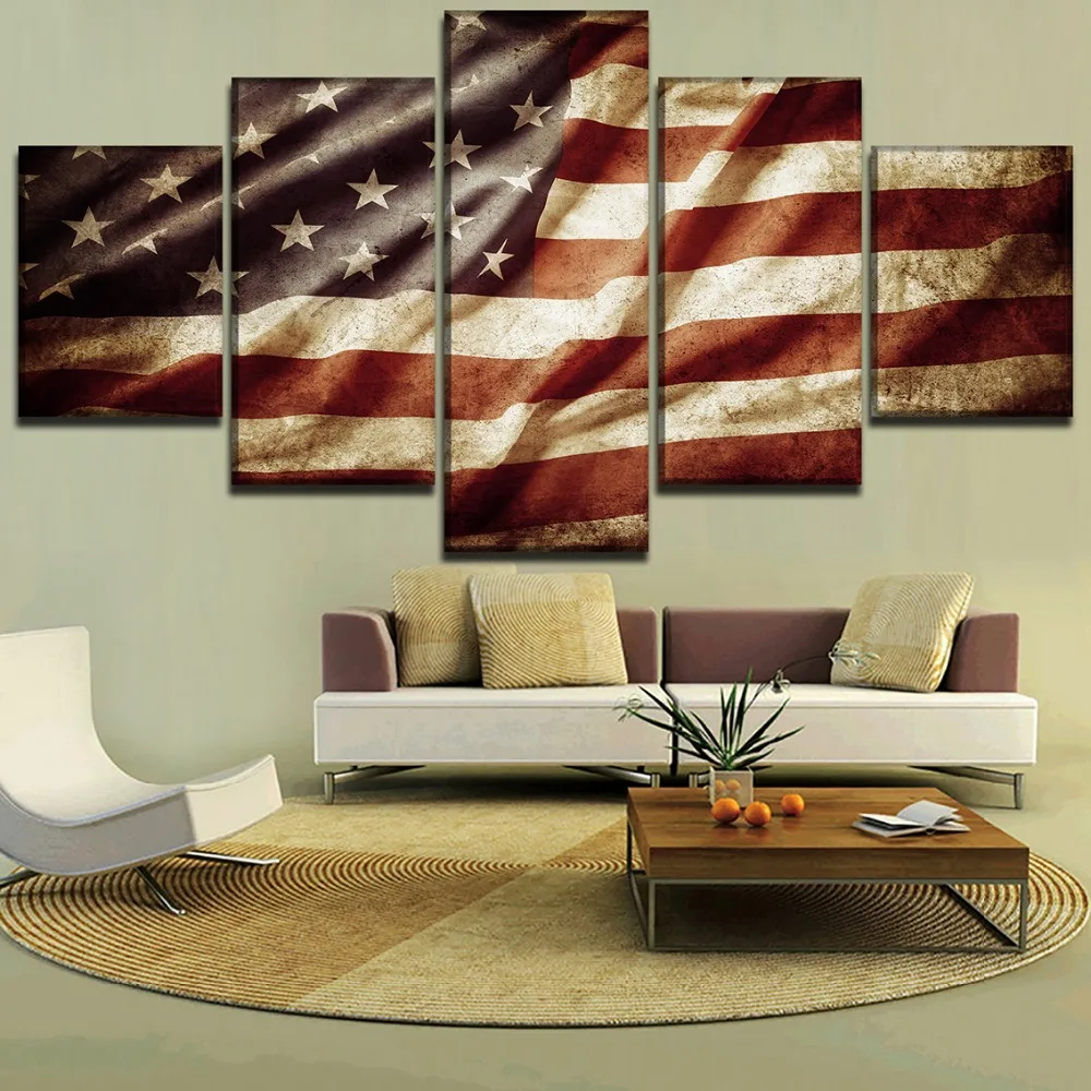 Modern Home Wall Art Decor Framework For Living Room Canvas HD Print Painting 5 Panel Retro American Flag Poster Modular Picture
Modern Home Wall Art Decor Framework For Living Room Canvas HD Print Painting 5 Panel Retro American Flag Poster Modular Picture