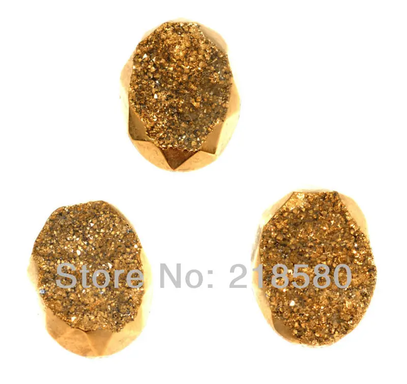H-DCB09 25pcs Faceted Gold Oval Calibrated Drusy Druzy Cabochon Beads 10mmx14mm or 22mmx30mm
H-DCB09 25pcs Faceted Gold Oval Calibrated Drusy Druzy Cabochon Beads 10mmx14mm or 22mmx30mm