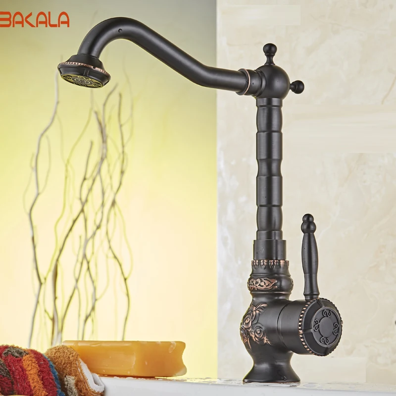2017 BAKALA High Quality Luxury Black Brass kitchen sink single handle swivel kitchen faucet mixer BR-10701H
2017 BAKALA High Quality Luxury Black Brass kitchen sink single handle swivel kitchen faucet mixer BR-10701H