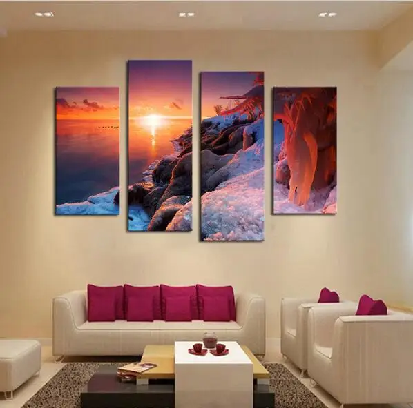 Oil Painting Cuadros Canvas Painting Cheap-wall-frame 4 Panels The Setting Sun Picture Artwork Wall Art Wholesale
Oil Painting Cuadros Canvas Painting Cheap-wall-frame 4 Panels The Setting Sun Picture Artwork Wall Art Wholesale