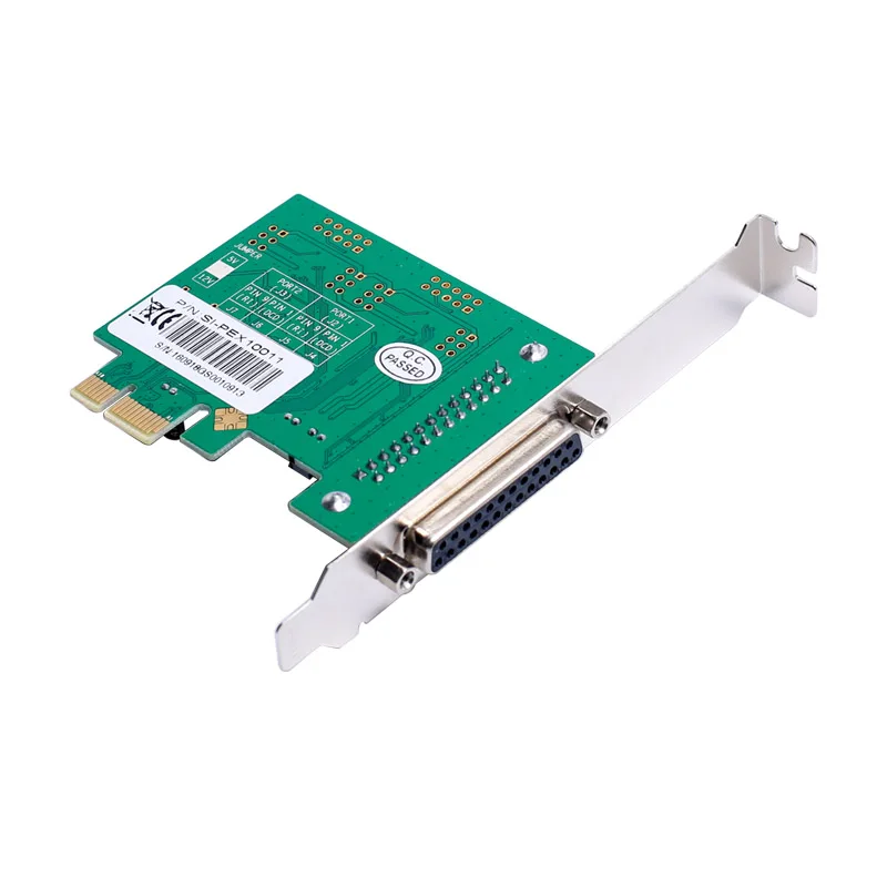 MCS99100 PCI-e 1 Parallel IEEE 1284 Printer Controller card PCIevto DB25 LPT port Expension adapter 
MCS99100 PCI-e 1 Parallel IEEE 1284 Printer Controller card PCIevto DB25 LPT port Expension adapter