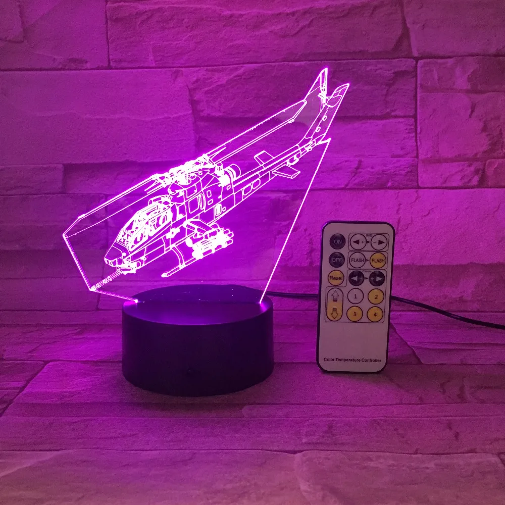 New Helicopter 3D LED Light Remote or Touch Control Illusion Table Lamps 7 Colors Change Desk Lamp Lamp Night light Kids's Gift
New Helicopter 3D LED Light Remote or Touch Control Illusion Table Lamps 7 Colors Change Desk Lamp Lamp Night light Kids's Gift